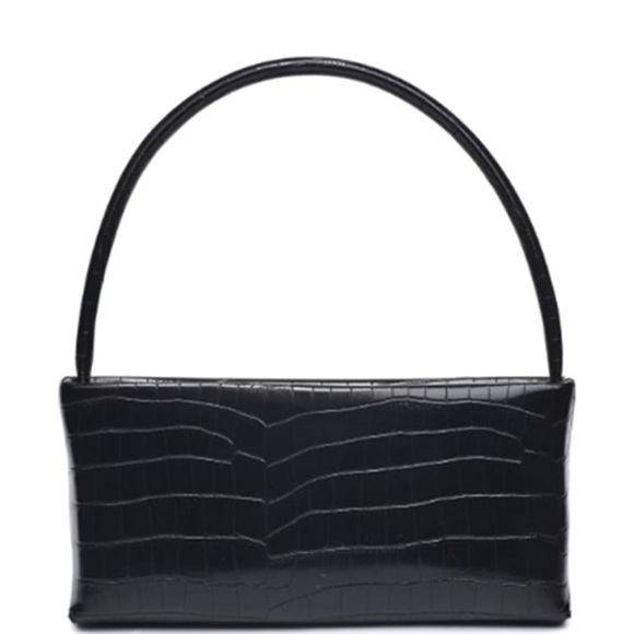 Handbags - BLACK CROC HANDLE CROSSBODY BAG